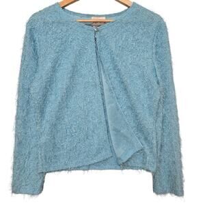 Joseph Ribkoff Womens Vintage Y2K Eclectic Fuzzy Eyelash Soft Open Cardigan 8